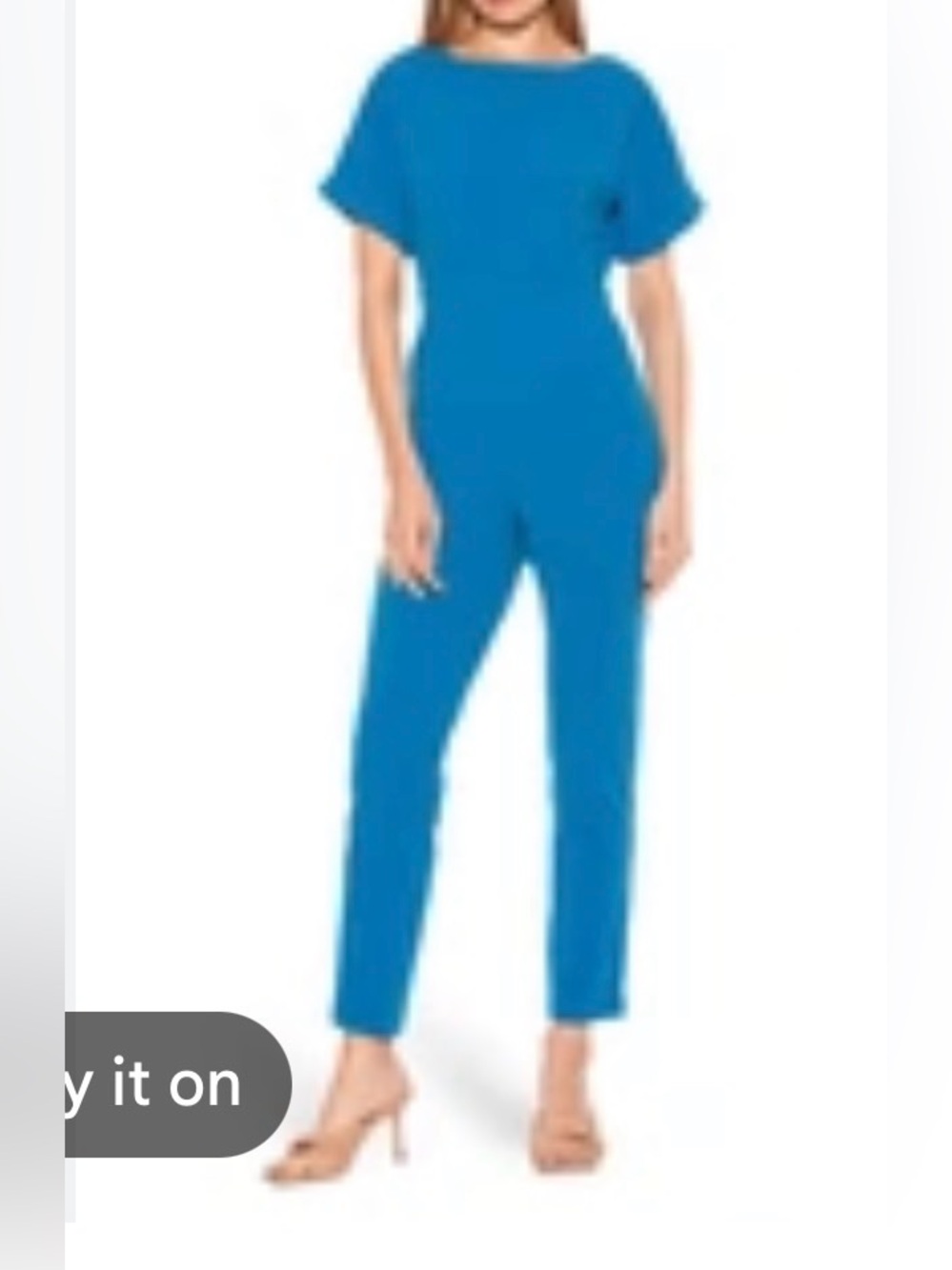 Alexia Admor Sadie Cobalt Blue Boatneck Formal Jumpsuit SZ. L 27” Inseam NWT